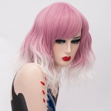 2019 New Fashion 35cm Short Curly Synthetic Anime Wig Cosplay Lolita Wig For Halloween Party With Multi Colors