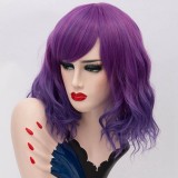 2019 New Fashion 35cm Short Curly Synthetic Anime Wig Cosplay Lolita Wig For Halloween Party With Multi Colors