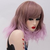 2019 New Fashion 35cm Short Curly Synthetic Anime Wig Cosplay Lolita Wig For Halloween Party With Multi Colors