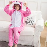 Adult Cartoon Flannel Unisex Rose Banny Rabbit Onesie Animal Onesies Anime Kigurumi Costume Pajamas Sets KT119