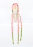 110cm Long Straight Pink&Green Demon Slayer Kanroji Mitsuri Wig Synthetic Anime Braids Cosplay Wigs CS-471G