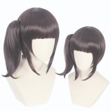40cm Medium Long Brown Demon Slayer Cosplay Tsuyuri Kanawo Wig Synthetic Anime Wigs With One Ponytail CS-471L