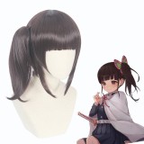 40cm Medium Long Brown Demon Slayer Cosplay Tsuyuri Kanawo Wig Synthetic Anime Wigs With One Ponytail CS-471L