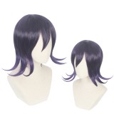 35cm Short Black&Purple Mixed Danganronpa V3 Anime Ouma Kokichi Wig Synthetic Cosplay Hair Wigs CS-420A