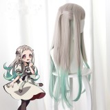80cm Long Straight Silver Gray&Green Mixed Toilet Bound Hanako kun Nene Yashiro Wig Synthetic Anime Cosplay Wigs CS-423A