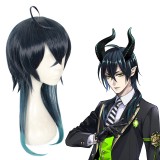 50cm Long Straight Dark Blue&Green Disney Twisted Wonderland Malleus Wig Syntheric Anime Cosplay Wigs CS-436A