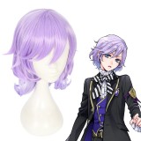 40cm Medium Long Curly Light Purple Mixed Disney Twisted Wonderland Felmier Wig Synthetic Anime Cosplat Wigs CS-443A