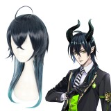 50cm Long Straight Dark Blue&Green Disney Twisted Wonderland Malleus Wig Syntheric Anime Cosplay Wigs CS-436A