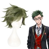 30cm Short Green Disney Cosplay Twisted Wonderland Trey Wig Synthetic Anime Cosplay Wigs CS-442A