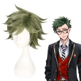 30cm Short Green Disney Cosplay Twisted Wonderland Trey Wig Synthetic Anime Cosplay Wigs CS-442A