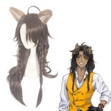 70cm Long Brown Disney Cosplay Twisted Wonderland Leona Kingscholar Wig Synthetic Anime Cosplay Wigs CS-447A