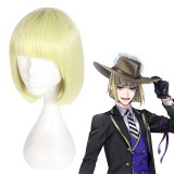 30cm Short Yellow Disney Twisted Wonderland Anime Rook Hunt Wig Synthetic Hair Cosplay Wigs CS-452A