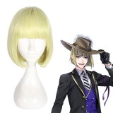 30cm Short Yellow Disney Twisted Wonderland Anime Rook Hunt Wig Synthetic Hair Cosplay Wigs CS-452A