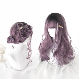 50cm Long Wave Black&Taro Mixed Wig Synthetic Anime Hair Cosplay Wig Lolita Wigs CS-826A