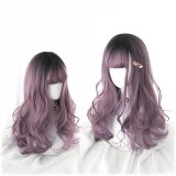 50cm Long Wave Black&Taro Mixed Wig Synthetic Anime Hair Cosplay Wig Lolita Wigs CS-826A