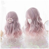 50cm Long Curly Pink Purple Mixed Hair Wig Synthetic Anime Cosplay Wig Lolita Wigs CS-822A