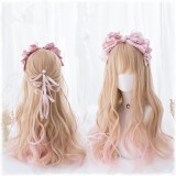 60cm Long Curly Light Pink Mixed Hair Wigs For Girl Synthetic Anime Cosplay Wig Lolita Wig CS-823A