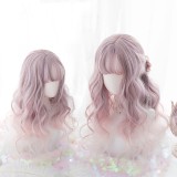 50cm Long Curly Pink Purple Mixed Hair Wig Synthetic Anime Cosplay Wig Lolita Wigs CS-822A