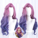 75cm Long Curly Pink&Blue Mixed Seraphine Wig Legends LOL Spirit Blossm Anime Wig Synthetic Cosplay Wigs CS-119P