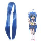 100cm Long Straight Dark Blue Hair Wig Lucky Star Anime Izumi Konata Wig Synthetic Cosplay Wigs CS-036A