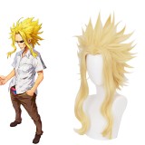 40cm Medium Long Golden My Hero Academia All Might Wig Synthetic Anime Cosplay Wigs CS-384I