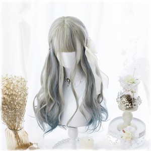 60cm Long Curly Color Mixed Party Hair Wig Synthetic Anime Cosplay Costume Wig Lolita Wigs For Girls CS-825A