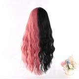 70cm Long Body Wave Pink Black Mixed Anime Wig Synthetic Cosplay Hair Wig Lolita Wigs For Girls CS-827A