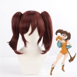 35cm Short Curly Brown The Seven Deadly Sins  Diane Wig Synthetic Anime Cosplay Wigs With 2Ponytails CS-244B