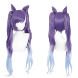 90cm Long Curly Blue&Purple Mixed Genshin Impact Keqing Wig Synthetic Anime Cosplay Wig With 2Ponytails CS-455A