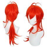 65cm Long Curly Orange Red Genshin Impact Anime Wig Diluc Synthetic Cosplay Hair Wigs CS-455B