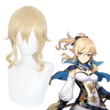 45cm Long Wave Light Golden Genshin Impact Anime Wig Jean Synthetic Cosplay Hair Wigs CS-455D