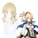 45cm Long Wave Light Golden Genshin Impact Anime Wig Jean Synthetic Cosplay Hair Wigs CS-455D