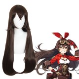 80cm Long Straight Brown Genshin Impact Anime Wig Amber Synthetic Cosplay Hair Wigs CS-455C