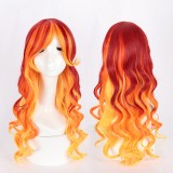 70cm Long Body Wave Orange Red Mixed Lolita Wig For Girls Synthetic Anime Cosplay Costume Wig CS-115D