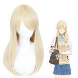 50cm Long Straight Blonde SQ Anime Wig Qiutong Hair Synthetic Cosplay Wigs For Party CS-456A