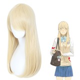 50cm Long Straight Blonde SQ Anime Wig Qiutong Hair Synthetic Cosplay Wigs For Party CS-456A