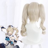 50cm Long Curly Light Blonde Genshin Impact Barbara Wig Synthetic Anime Cosplay Wigs With 2Ponytails CS-455L