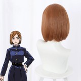 40cm Short Brown Jujutsu Kaisen Anime Wig Kugisaki Nobara Hair Synthetic Anime Cosplay Wigs CS-458B