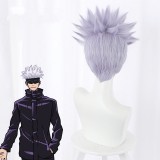 30cm Short Light Purple Hair Wig Jujutsu Kaisen Anime Gojo Satoru Synthetic Cosplay Wigs CS-458G