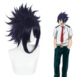 35cm Short Dark Blue My Hero Academia Tianhu Ring Wig Cosplay Synthetic Anime Hair Wig CS-459A