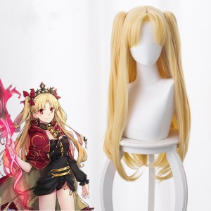 60cm Long Straight Blonde Fate/Grand Order Ereshkigal Wig Synthetic Anime Cosplay Wigs With 2Ponytails CS-216E