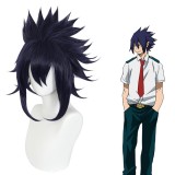 35cm Short Dark Blue My Hero Academia Tianhu Ring Wig Cosplay Synthetic Anime Hair Wig CS-459A