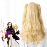 60cm Long Wave Blonde Fate Grand Order Anime Wig Ereshkigal Wig Synthetic Cosplay Wigs With 2Ponytails CS-216F