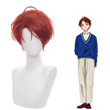 30cm Short Wine Red Wonder Egg Priority Anime Momoe Sawaki Wig Synthetic Cosplay Hair Wigs CS-467C