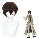 30cm Short Straight Dark Brown Bungo Stray Dogs Dazai Osamu Wig Synthetic Anime Cosplay Hair Wigs CS-477A