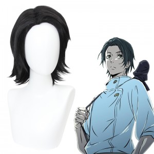 30cm Short Black Jujutsu Kaisen Anime Yuta Okkotsu Wig Cosplay Synthetic Hair Wigs CS-458N