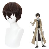 30cm Short Straight Dark Brown Bungo Stray Dogs Dazai Osamu Wig Synthetic Anime Cosplay Hair Wigs CS-477A