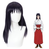 50cm Long Straight Dark Purple Jujutsu Kaisen Anime Iori Utahime Wig Synthetic Cosplay Hair Wigs CS-458M