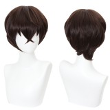 30cm Short Straight Dark Brown Bungo Stray Dogs Dazai Osamu Wig Synthetic Anime Cosplay Hair Wigs CS-477A