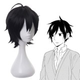 30cm Short Black Horimiya Anime Miyamura Izumi Wig Cosplay Synthetic Halloween Party Wigs CS-476A